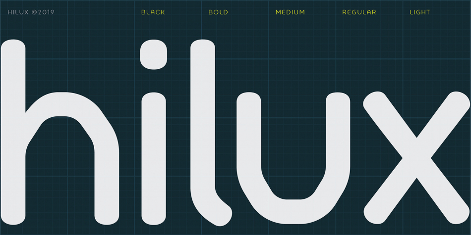 Пример шрифта Hilux